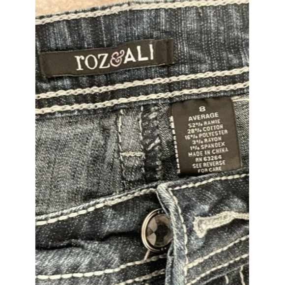 Roz & Ali Stretchy, Straight Legs, navy, dark blue, Jeans, size 8 - Picture 3 of 8